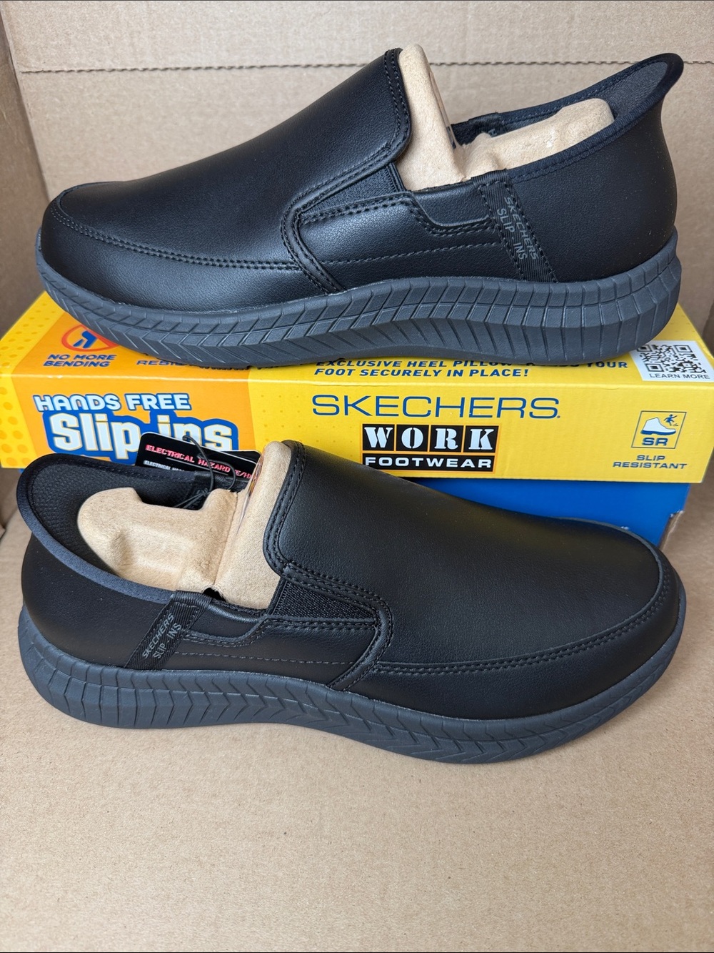 Skechers Black Slip-On Casual Work Loafers